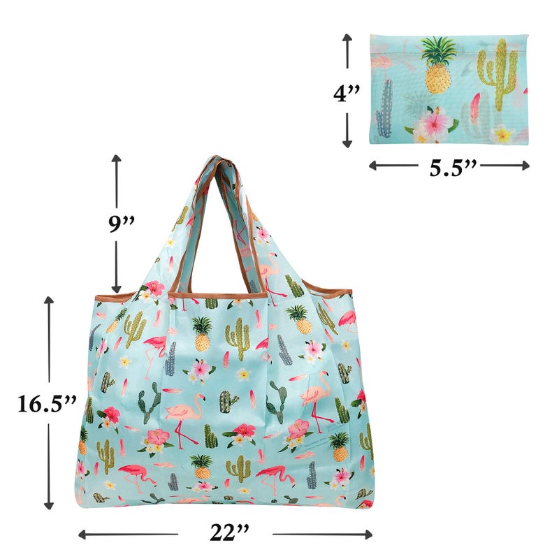 allydrew Large Foldable Tote Nylon Reusable Grocery Bag, 3 Pack, Expedition - Image 5